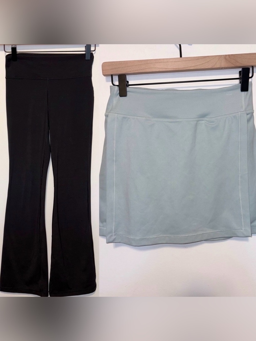 Athleta Girl Flare Pant and Skort Set Size L 12 Black Green Blue Athletic Wear